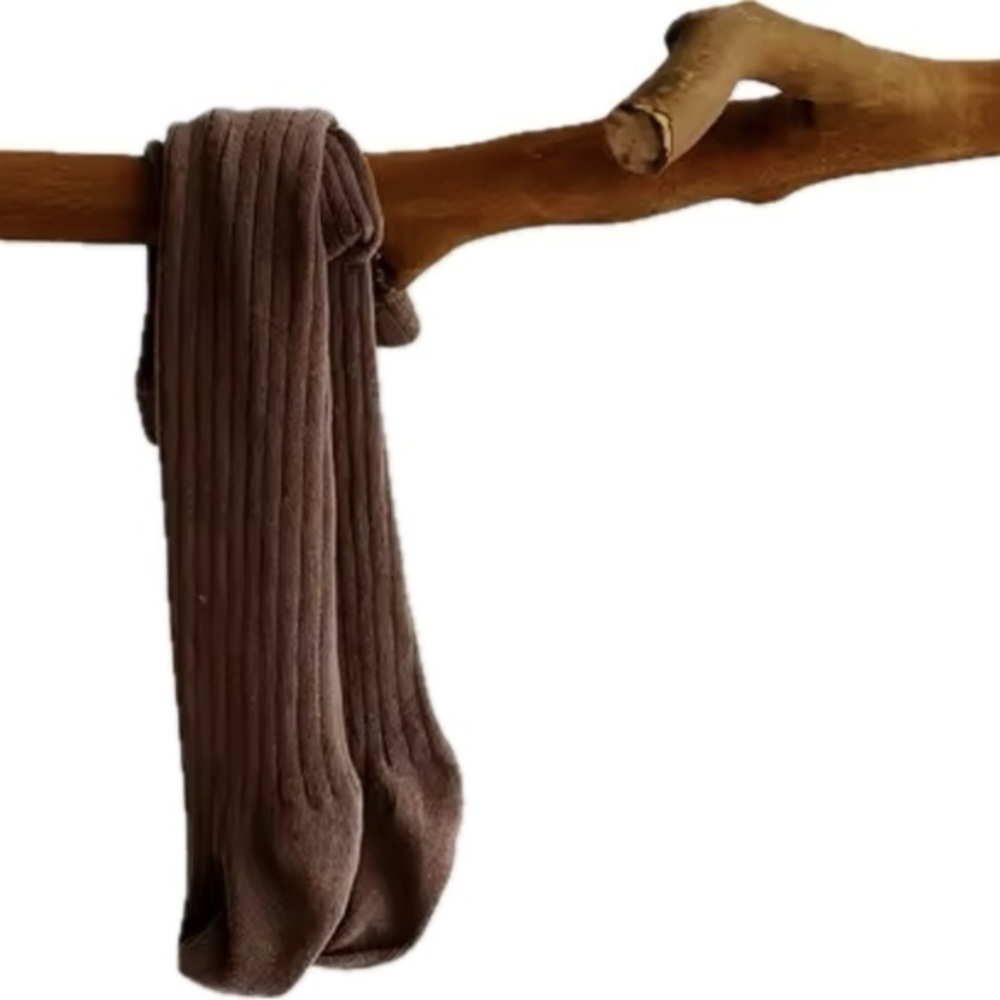 New girls warm cotton tights age 4-6 camel